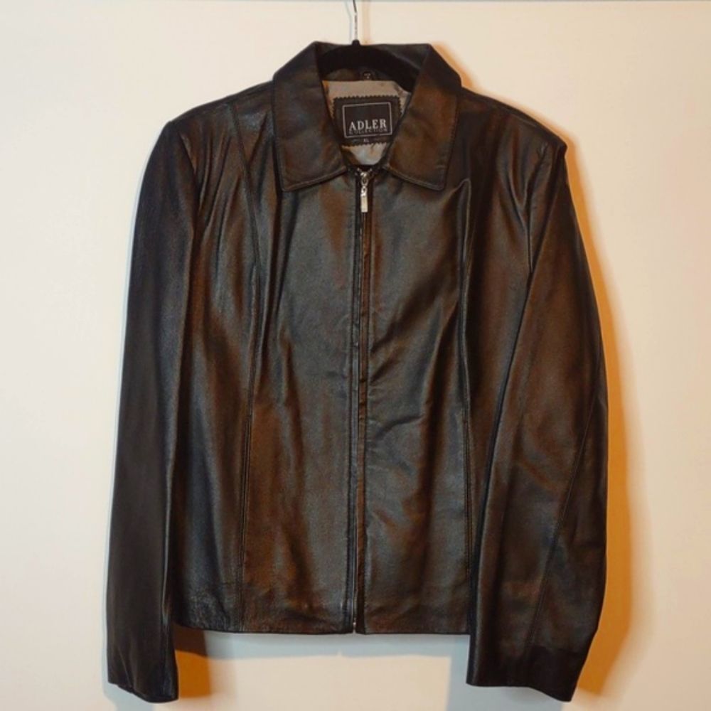 Adler Collection Women's Black Leather Jacket XL